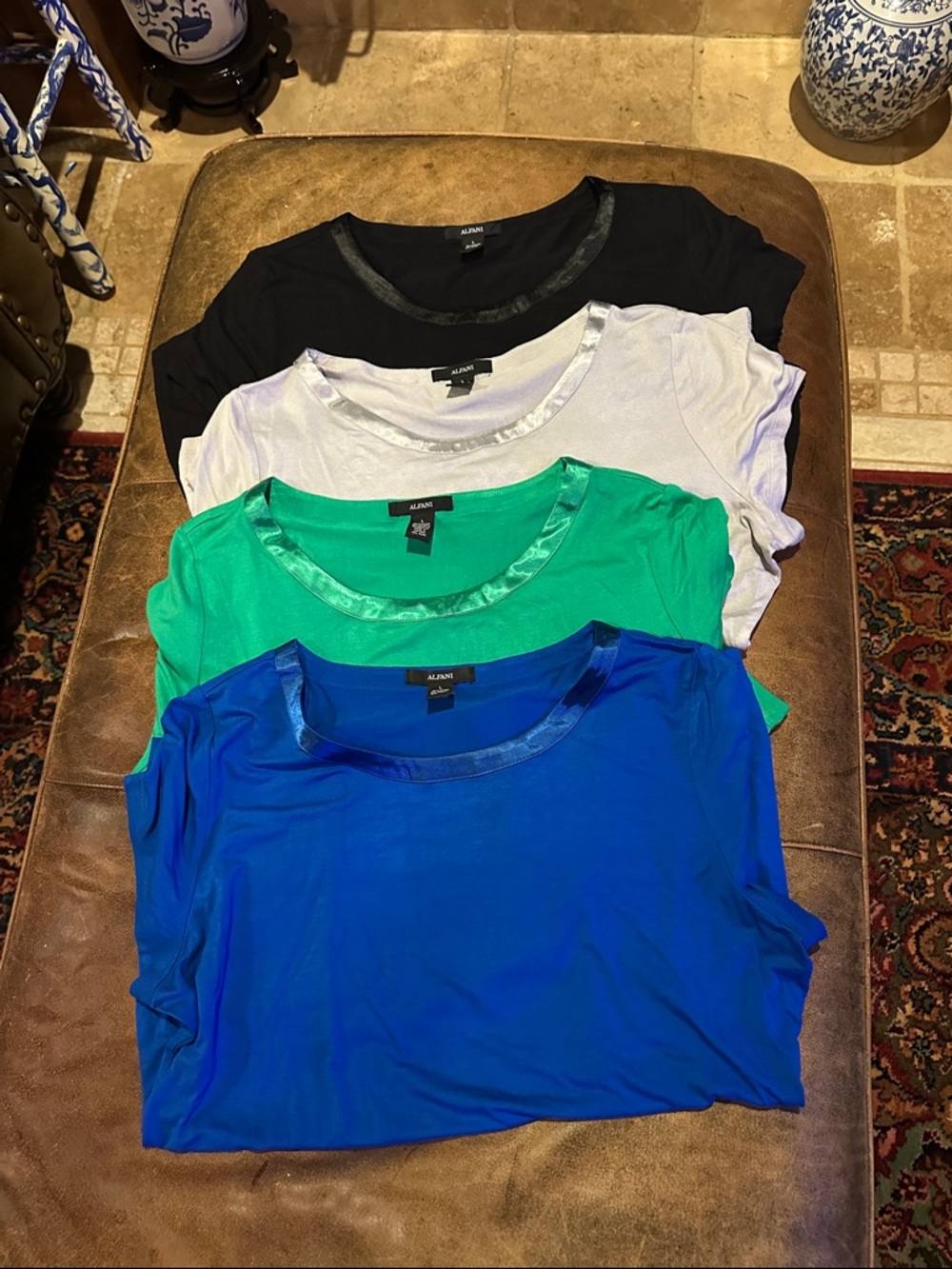 Alfani Women's Bundle Short Sleeve Jersey Tops, size Large